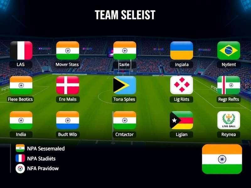 Rugby Masterclass India team selection Rugby Masterclass India gameplay showing team selection screen with various Indian regional teams