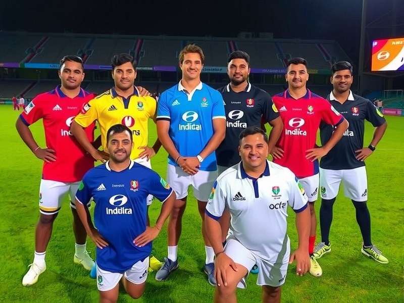 Rugby Masterclass India regional teams Rugby Masterclass India showing regional team jerseys from different Indian states with traditional designs